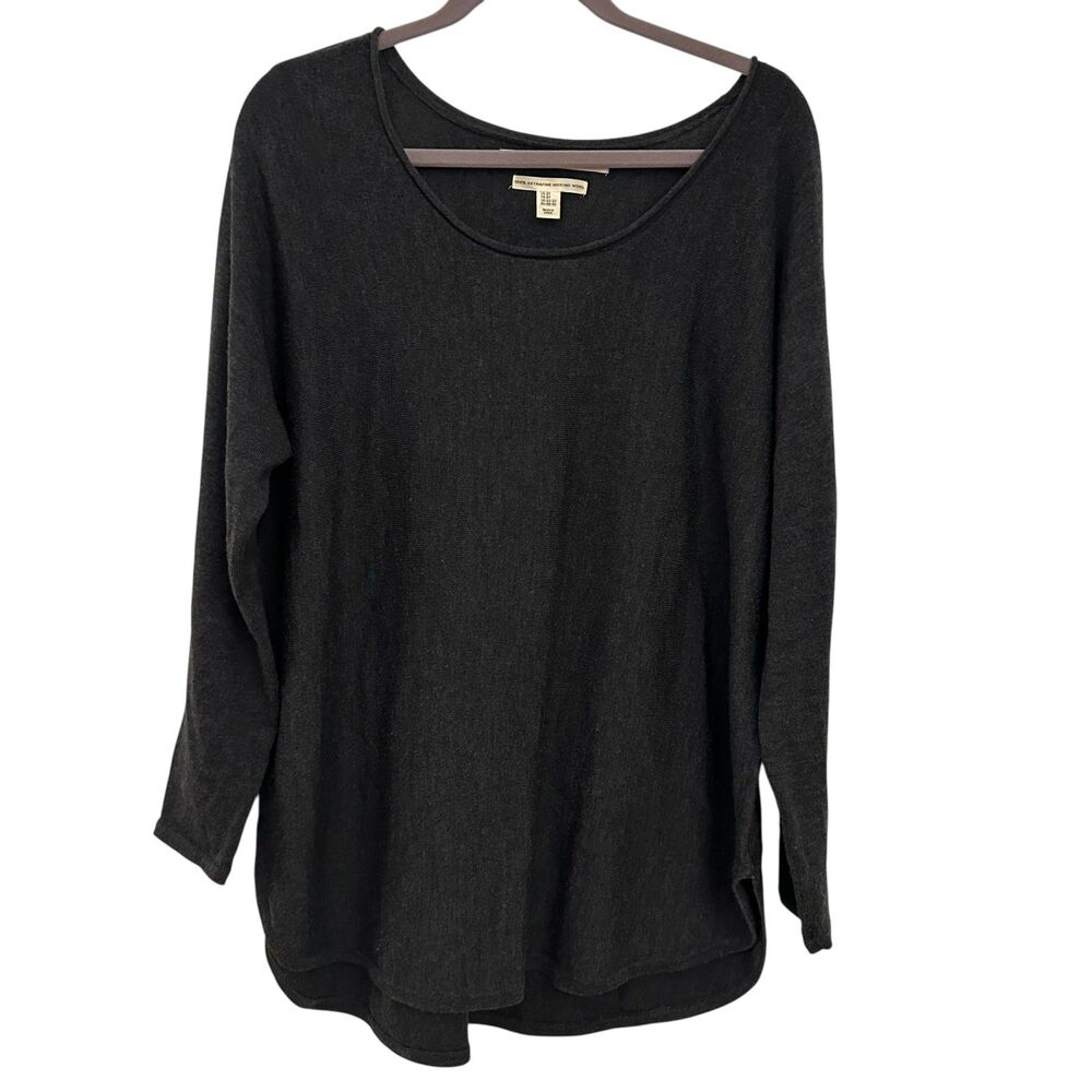 Max Studio Grey 100% Fine Merino Wool Scoop Neck‎ Tunic Sweater Plus Size 2X